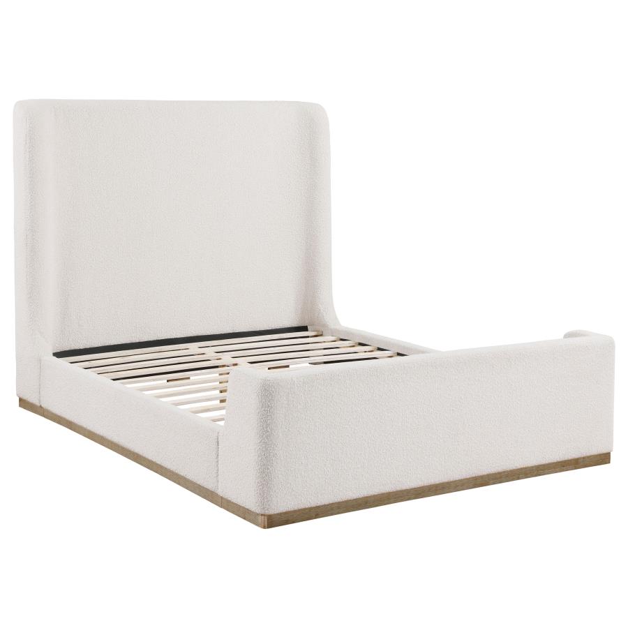 (image for) Nala Queen Bouclé Upholstered Platform Bed Cream