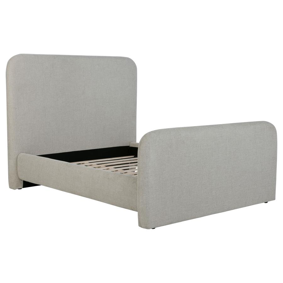 (image for) Wren Upholstered Queen Panel Bed Grey