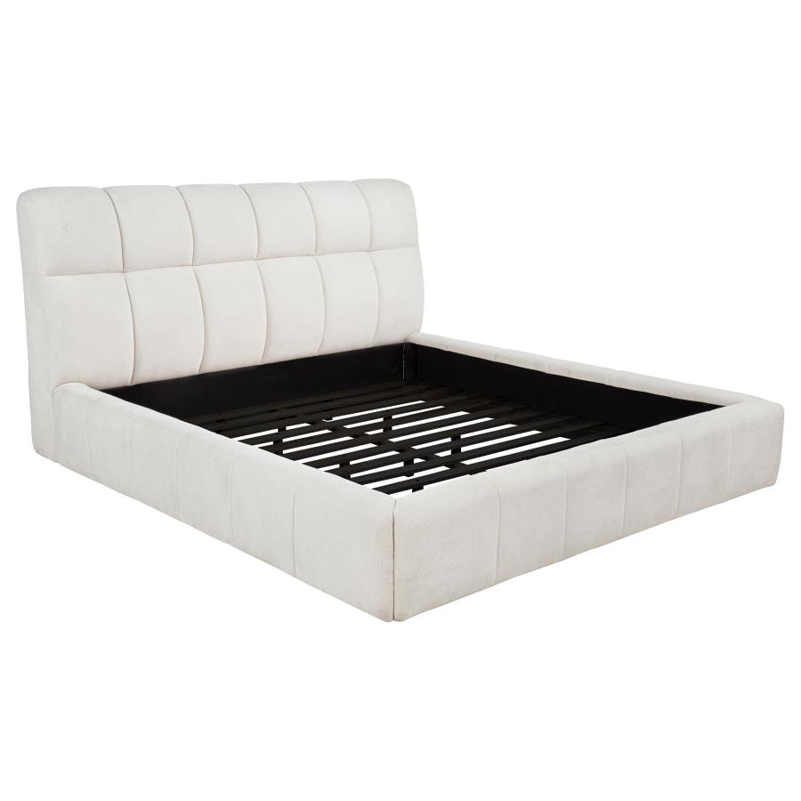 (image for) Nollet 48-inch Upholstered Eastern King Platform Bed Cream