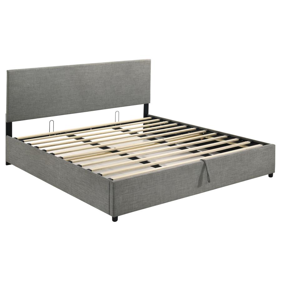 (image for) Reeves Upholstered Eastern King Lift-Top Storage Platform Bed Grey