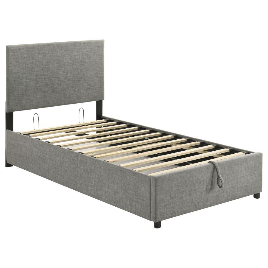 (image for) Reeves Upholstered Twin Lift-Top Storage Platform Bed Grey