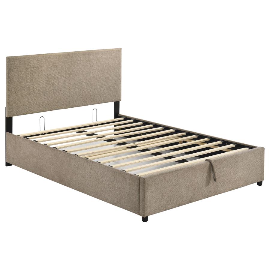 (image for) Reeves Upholstered Full Lift-Top Storage Platform Bed Tan