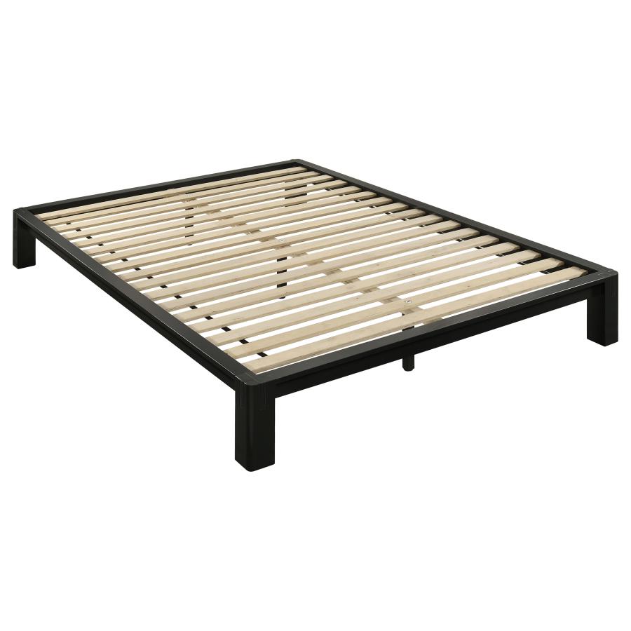 (image for) Gislen Full Easy Assembly Wood Platform Bed Black