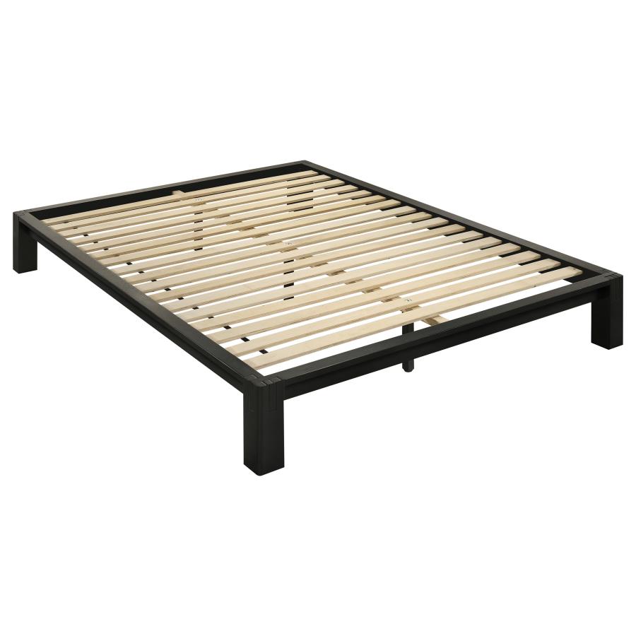(image for) Gislen Queen Easy Assembly Wood Platform Bed Black
