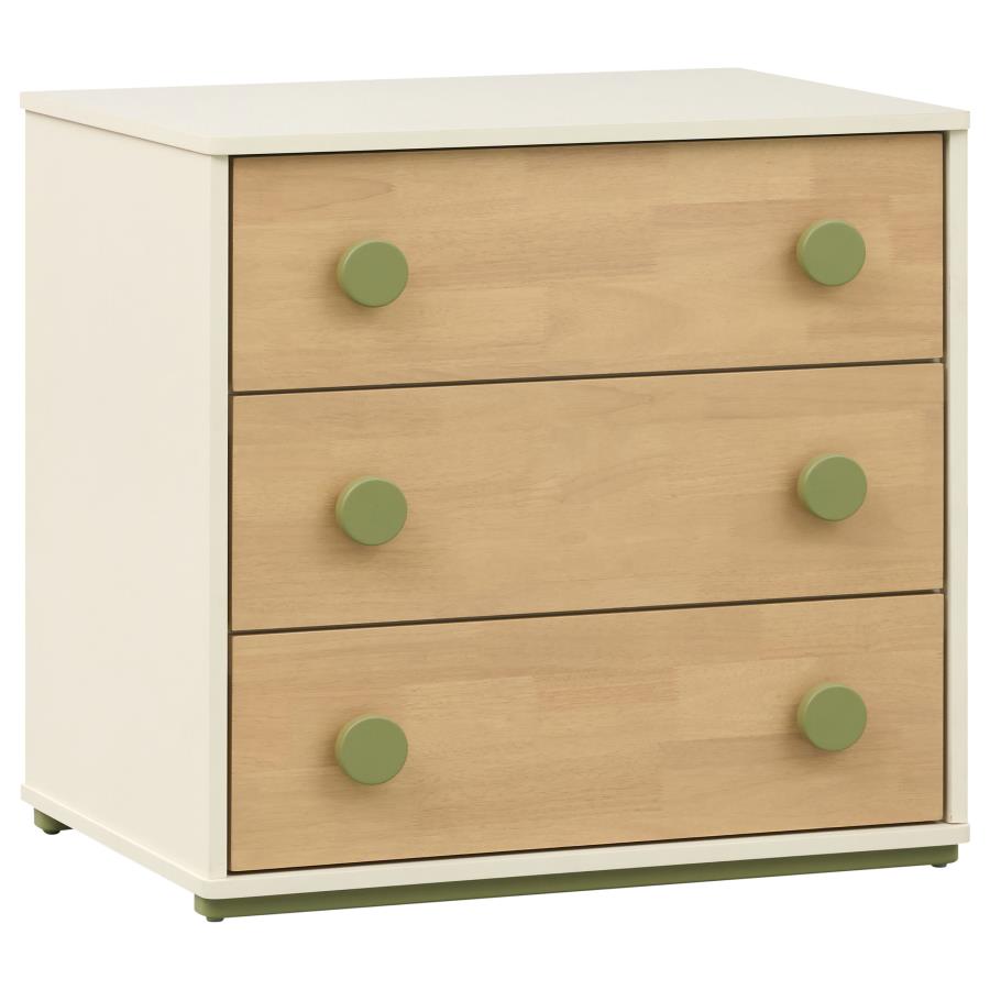 (image for) Evren 3-drawer Chest with Olive Wood Knobs Tri-Tone