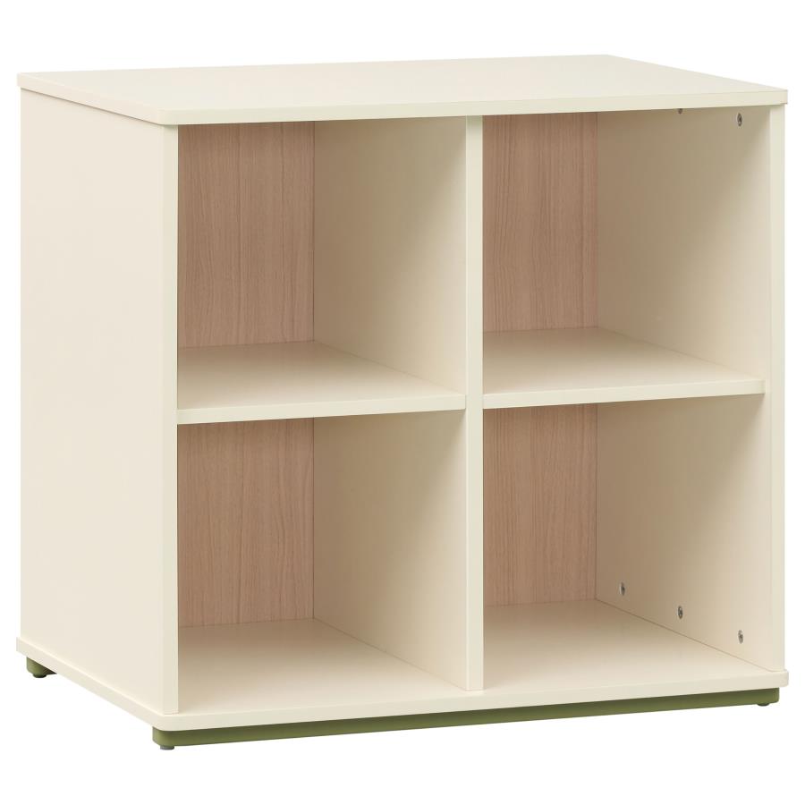 (image for) Evren 4-cubby Horizontal Bookcase with Natural Interior Off White
