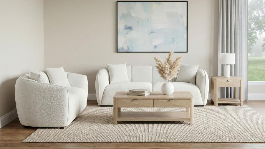 (image for) Aleisha 2-piece Fabroc Upholstered Sofa Set Sand
