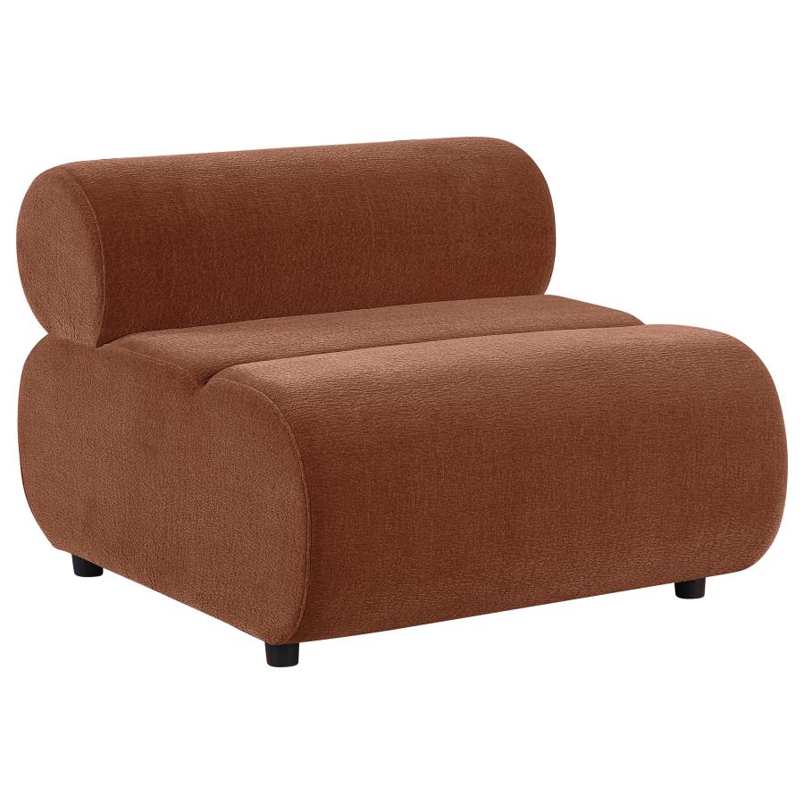 (image for) Byrne Velvet Upholstered Armless Chair Rust