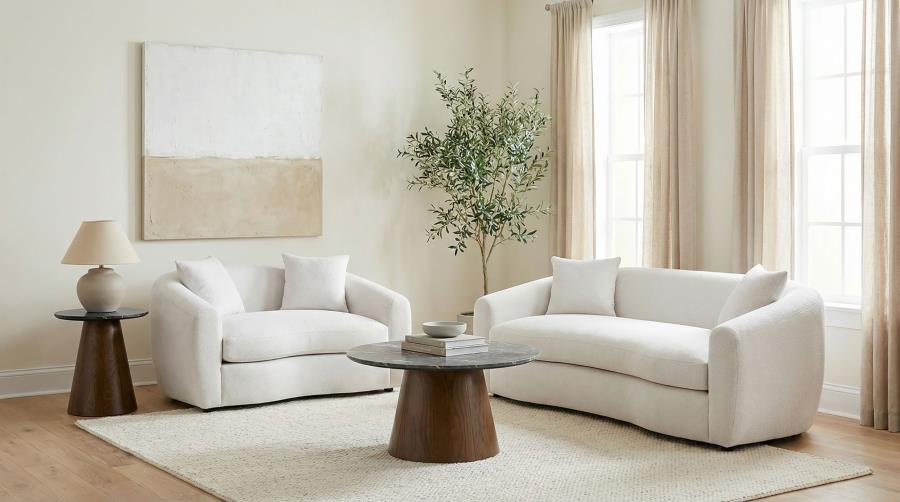 (image for) Isabella 2-piece Fabric Upholstered Sofa Set Sand