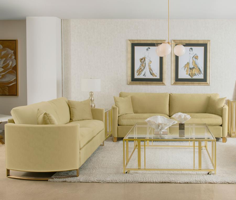 (image for) Corliss 2-piece Velvet Upholstered Sofa Set Camel