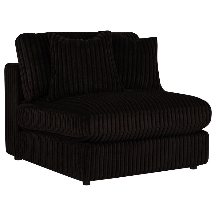 (image for) Blaine Corduroy Armless Chair with Reversible Cushions Chocolate Brown