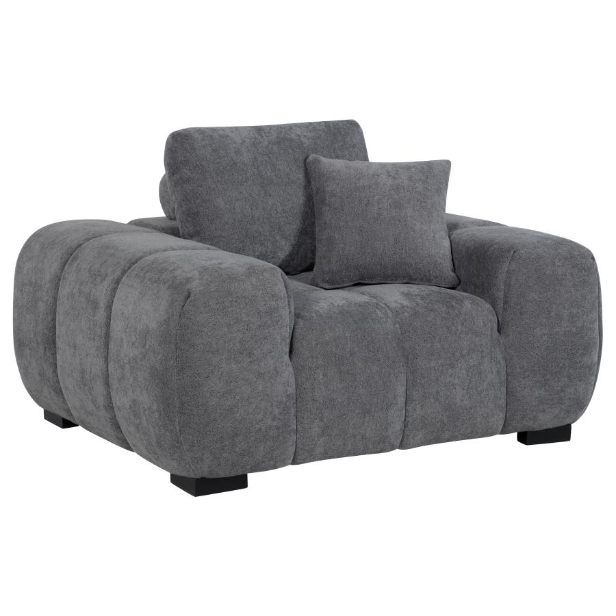 (image for) Octavia Tufted Upholstered Accent Chair Charcoal Grey