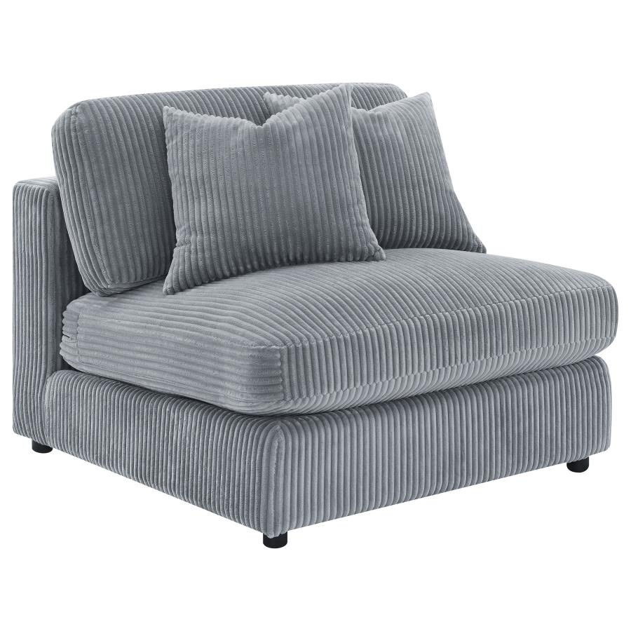 (image for) Blaine Corduroy Armless Chair with Reversible Cushions Fog