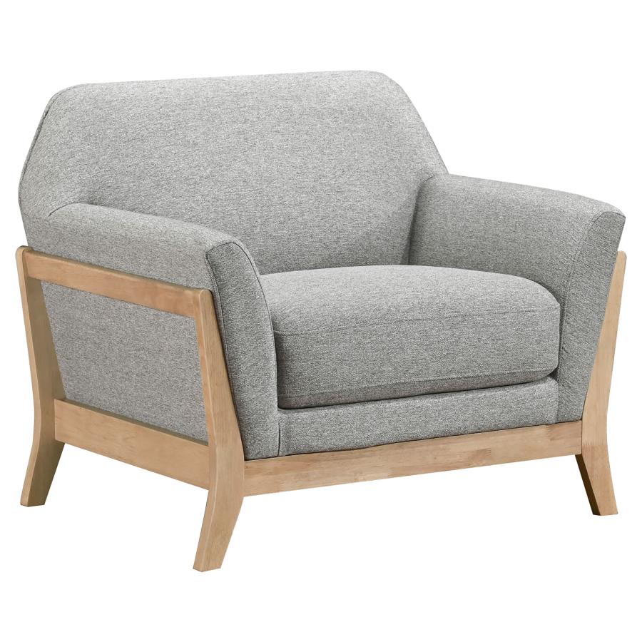 (image for) Vaughn Fabric Upholstered Flared Arm Accent Chair Grey