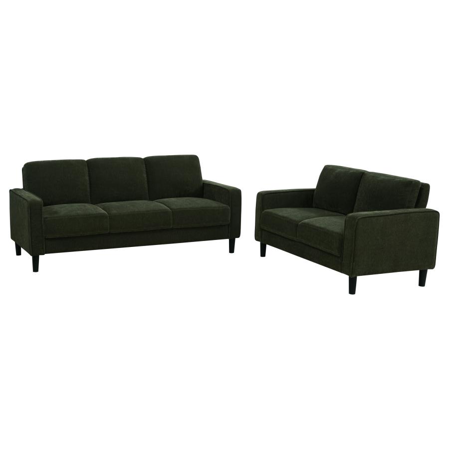 (image for) Ruth 2-piece Fabric Upholstered Track Arm Sofa Matcha Green