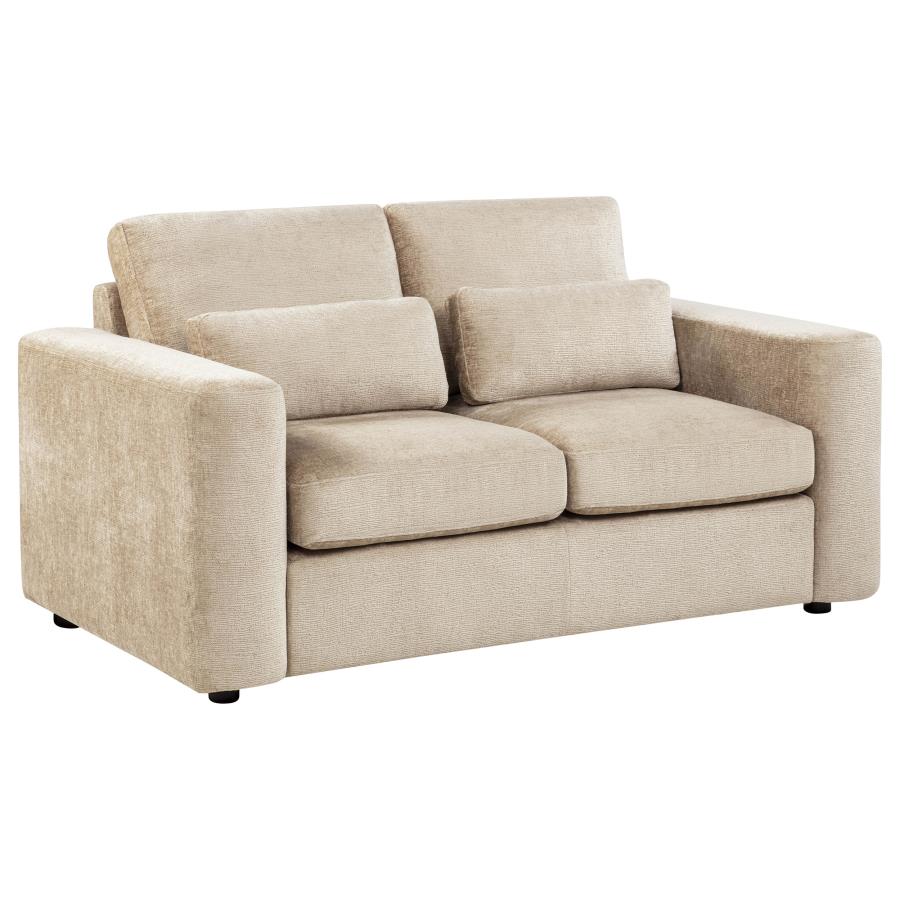 (image for) Amador Chenille Upholstered Track Arm Loveseat Camel