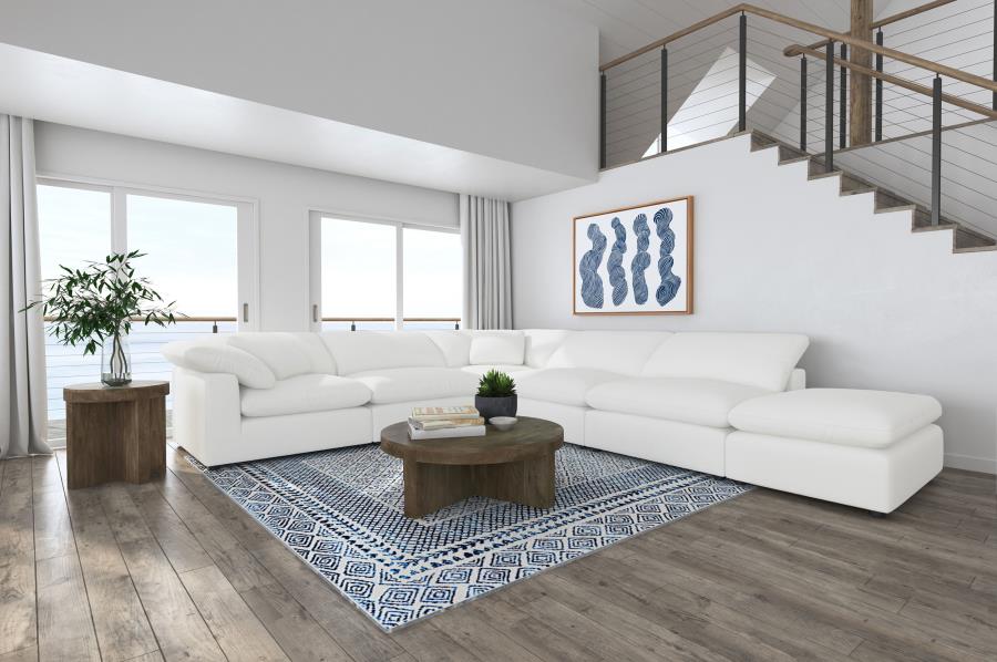 (image for) Raleigh 6-piece Boucle Upholstered Modular Sectional Ivory