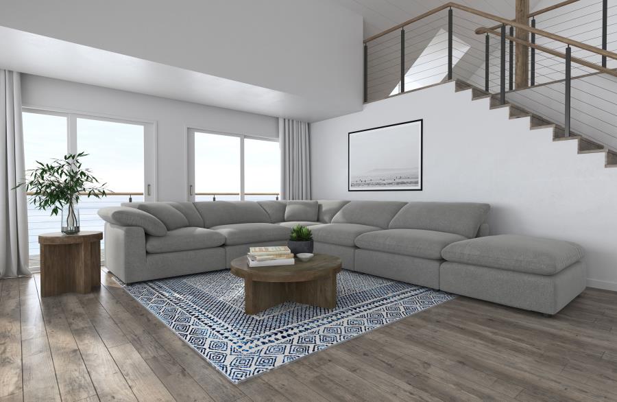 (image for) Raleigh 6-piece Boucle Upholstered Modular Sectional Grey