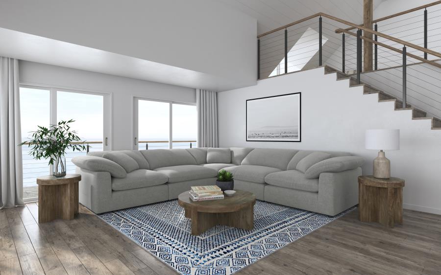 (image for) Raleigh 5-piece Boucle Upholstered Modular Sectional Grey