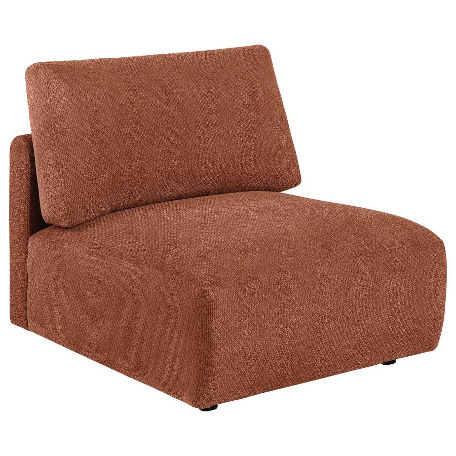 (image for) Elysia Fabric Upholstered Modular Armless Chair Coral