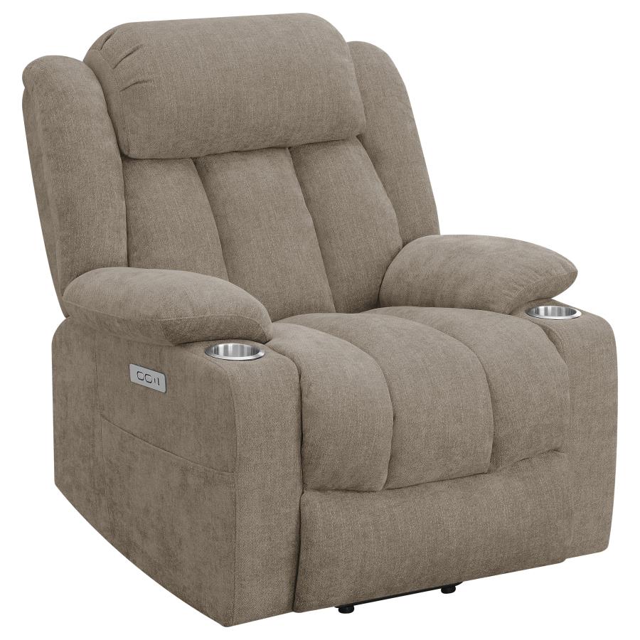 (image for) Houston Upholstered Power Lift Recliner Camel