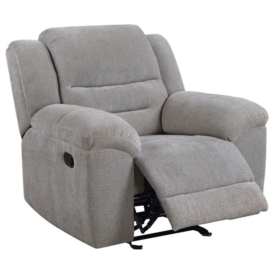 (image for) Gilson Chenille Upholstered Glider Recliner Chair Grey