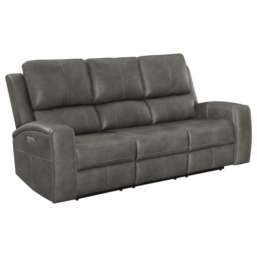(image for) Brickston Triple Power Reclining Sofa Charcoal