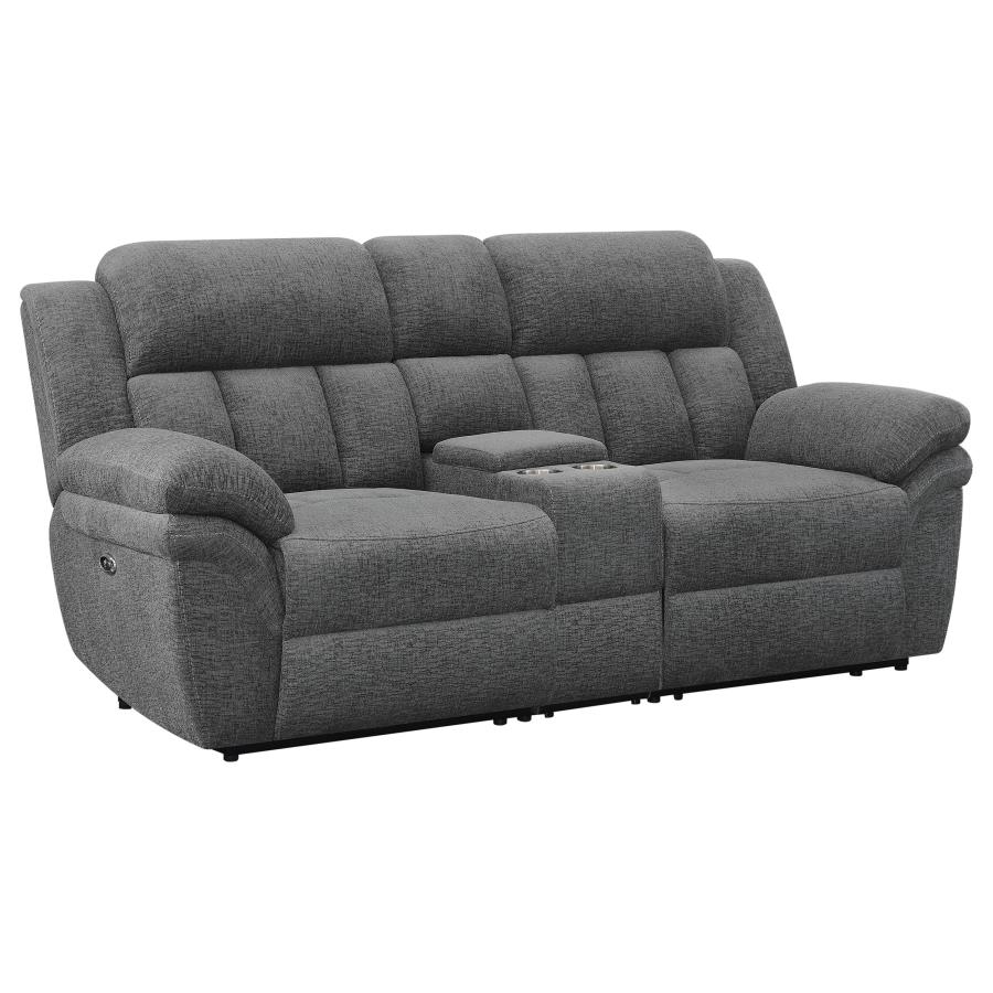 (image for) Bahrain Upholstered Power Loveseat Charcoal