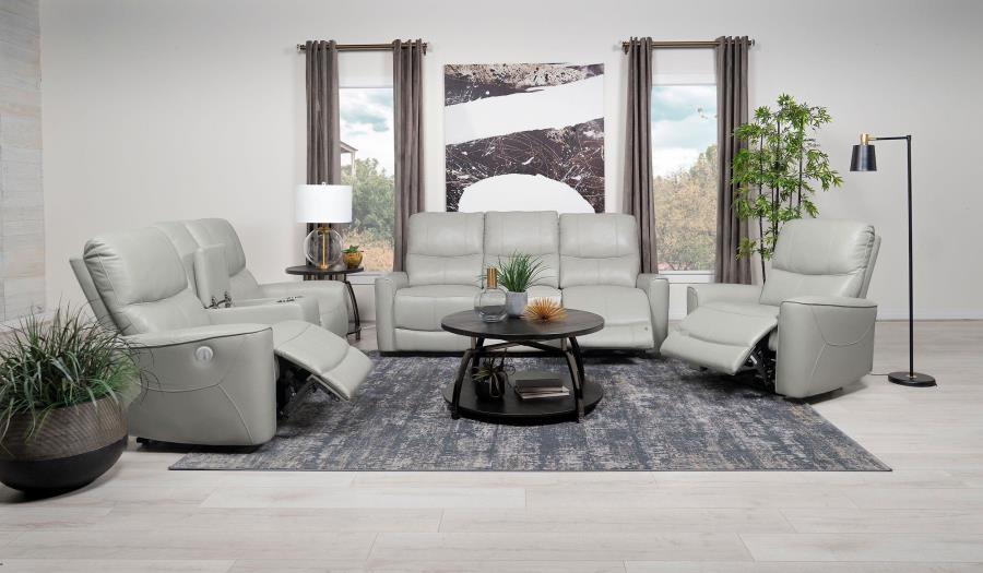 (image for) Greenfield 3-piece Power Reclining Sofa Set Dove Grey