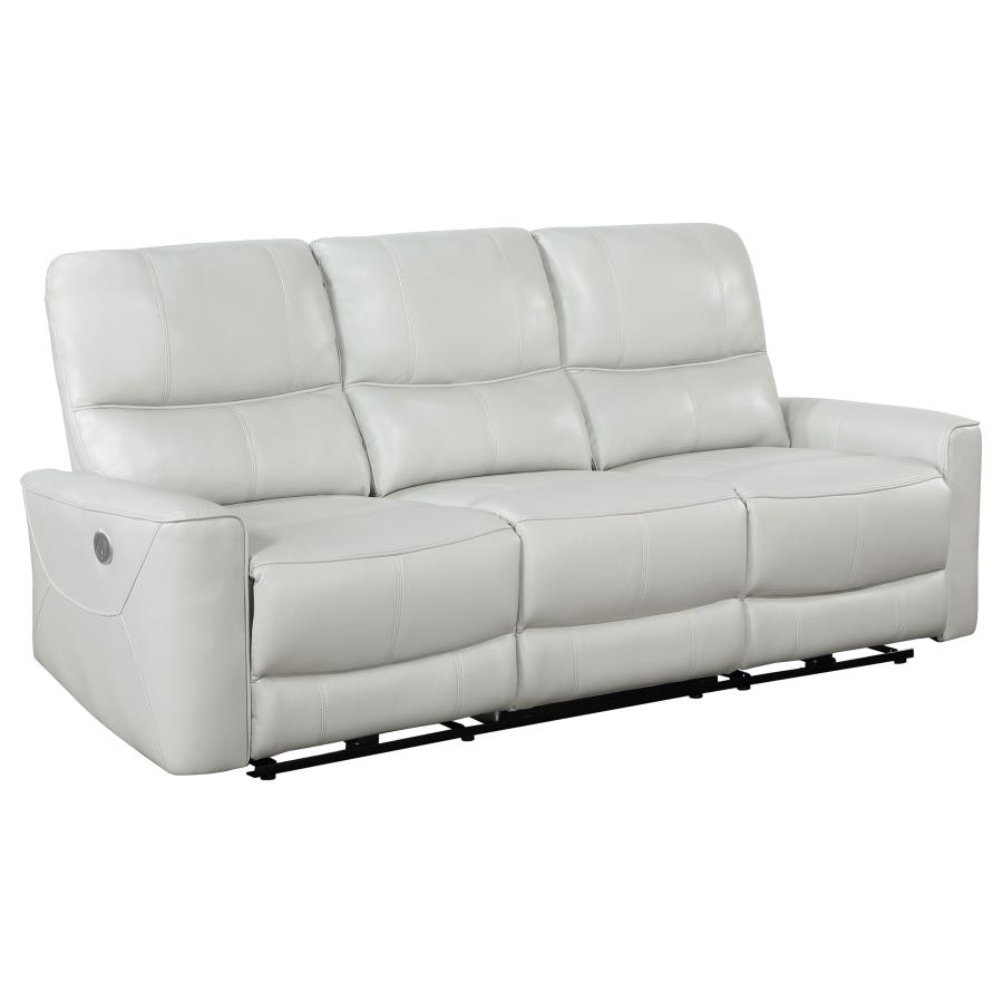 (image for) Greenfield Upholstered Power Reclining Sofa Dove Grey