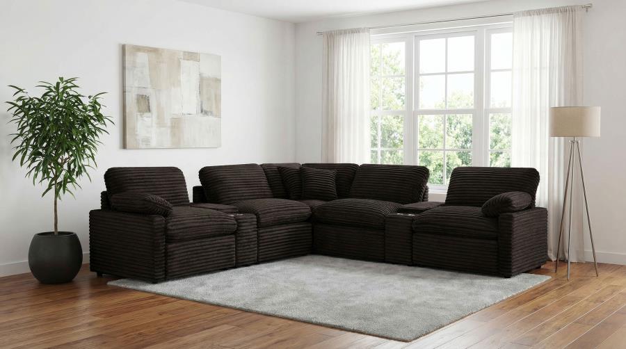 (image for) Collins 7-piece Modular Power Reclining Sectional Chocolate Brown