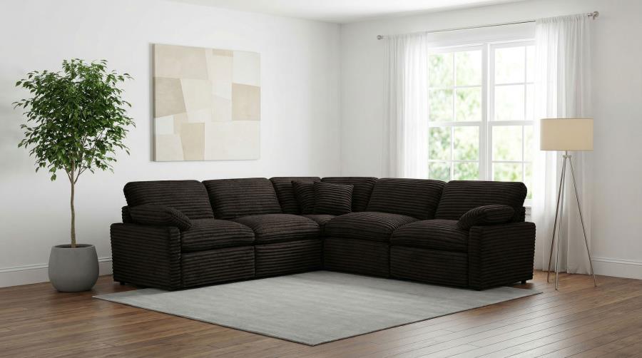 (image for) Collins 5-piece Modular Power Reclining Sectional Chocolate Brown