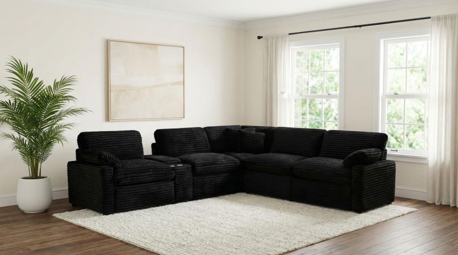 (image for) Collins 6-piece Modular Power Reclining Sectional Black