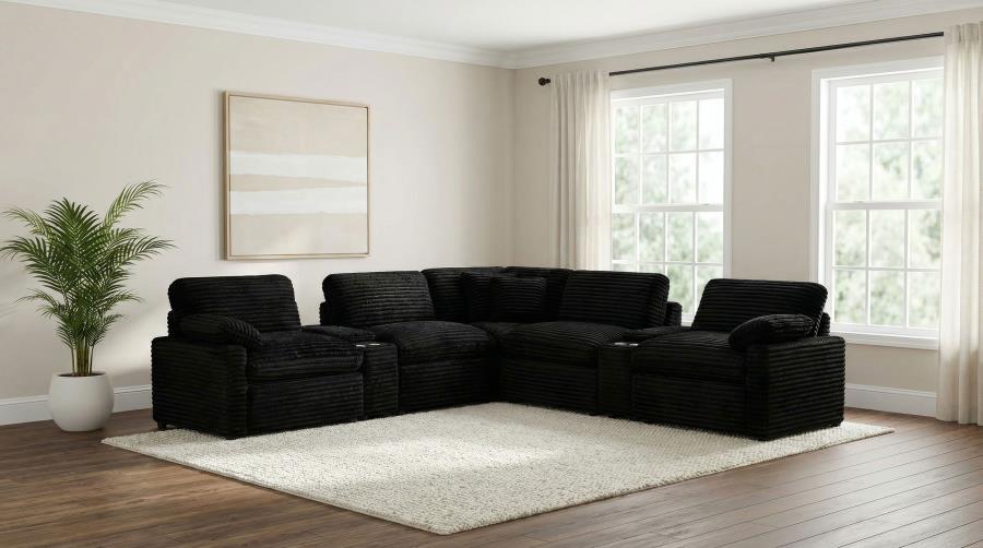 (image for) Collins 7-piece Modular Power Reclining Sectional Black