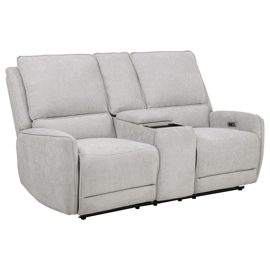 (image for) Sylmar Chenille Upholstered Power Reclining Loveseat Dove Grey