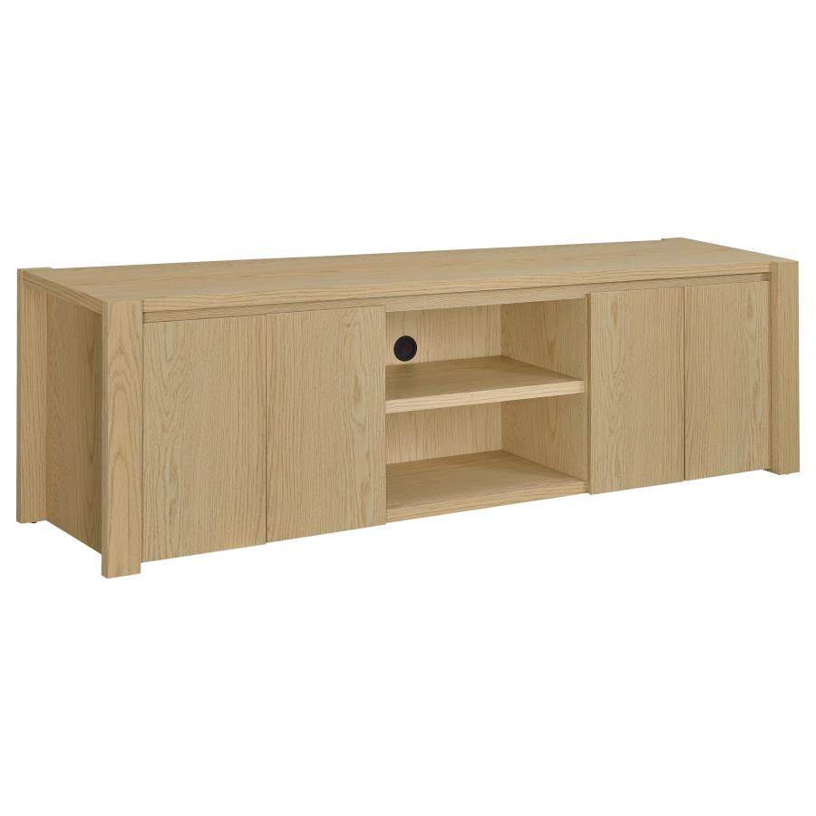(image for) Laurelton 78-inch 4-door TV Stand Media Console Light Oak