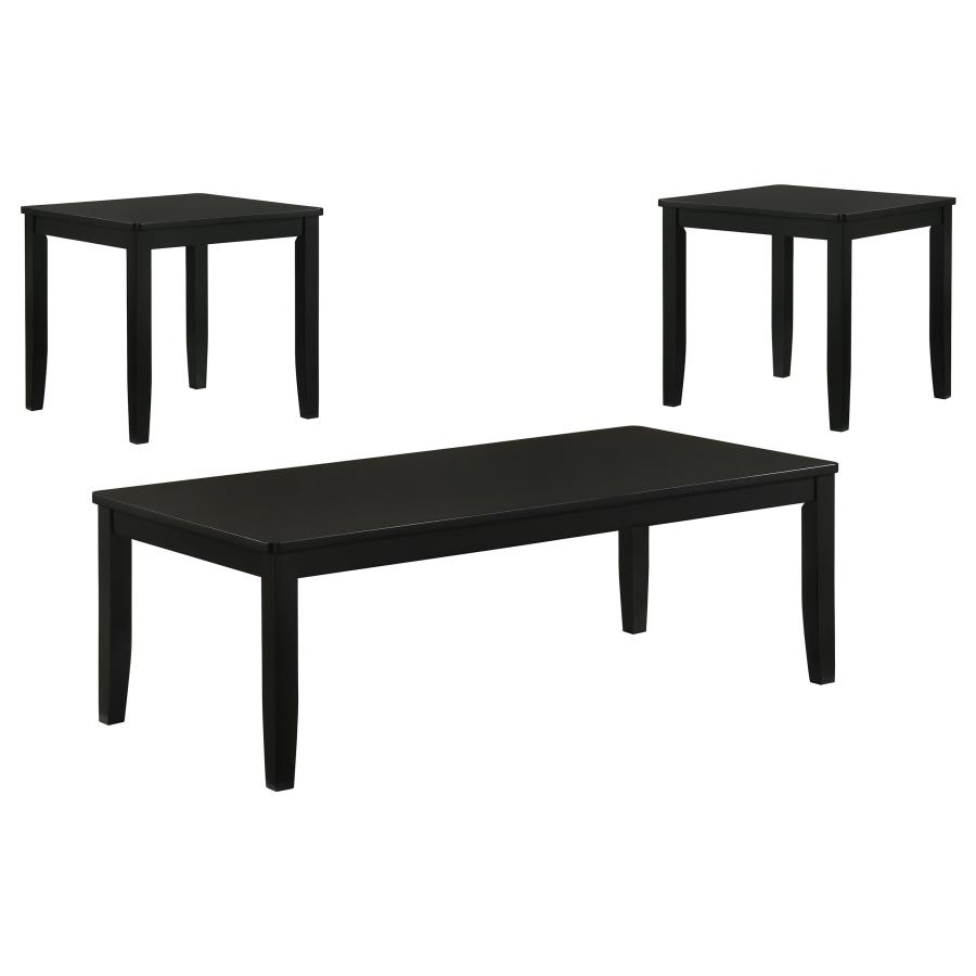 (image for) Holmes 3-Piece Square-Edge Coffee Table Set Black
