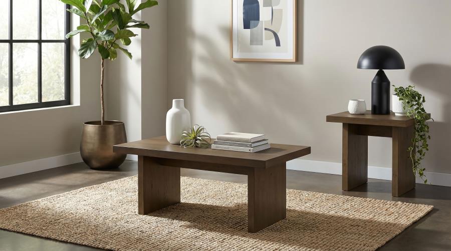 (image for) Decker 2-piece Coffee and End Table Set Walnut
