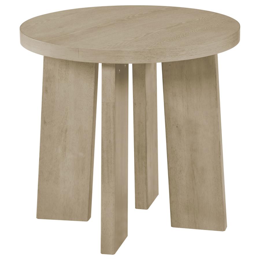(image for) Strouse Contemporary Round End Table in Natural Oak