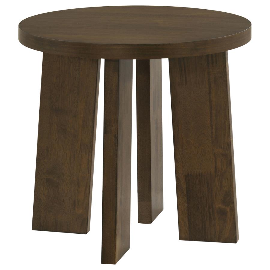 (image for) Strouse Contemporary Round End Table in Dark Walnut