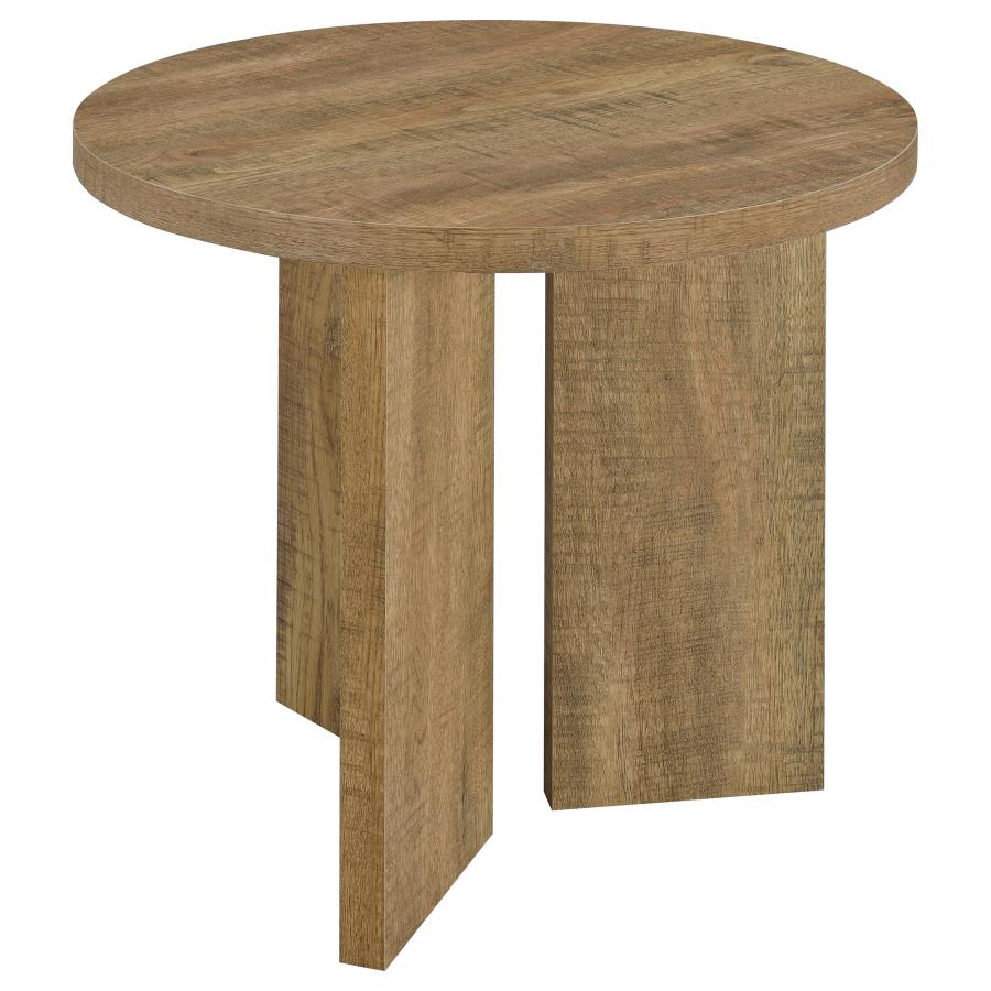 (image for) Aragon Round Panel Base End Table Mango