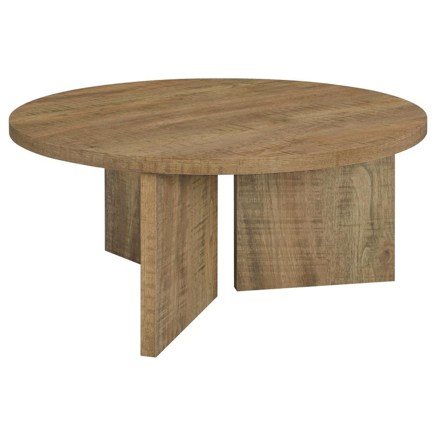 (image for) Aragon Round Panel Base Coffee Table Mango
