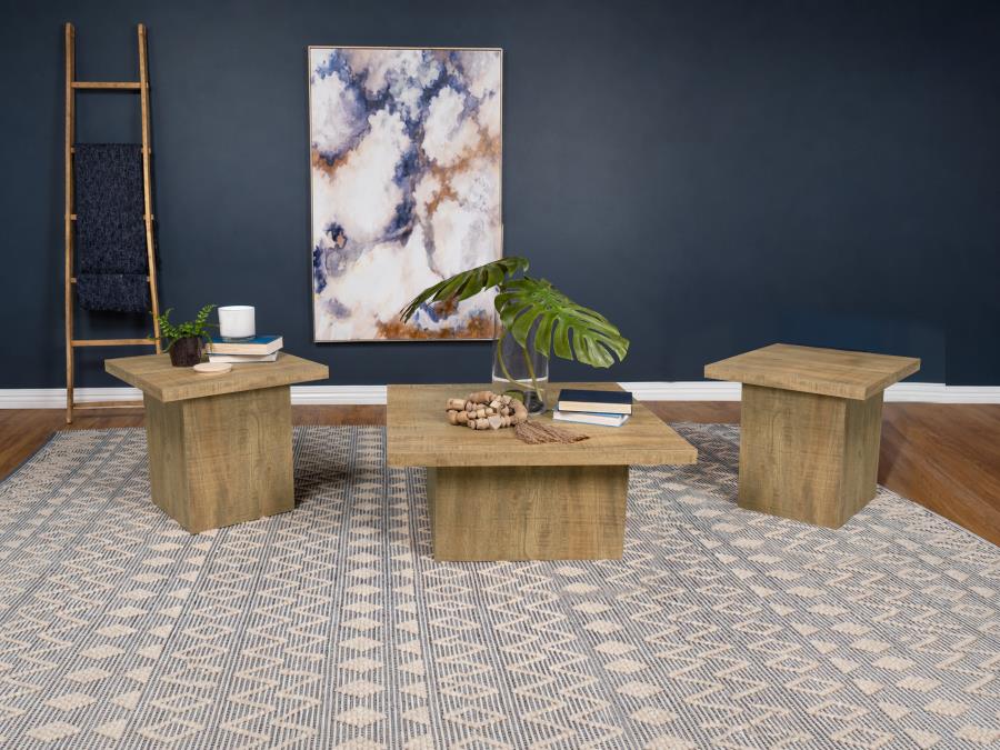 (image for) Devar 3-piece Square Coffee and End Table Set Mango
