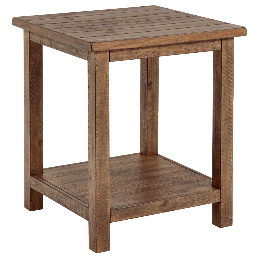 (image for) Payne Wood End Table with Shelf Distressed Brown