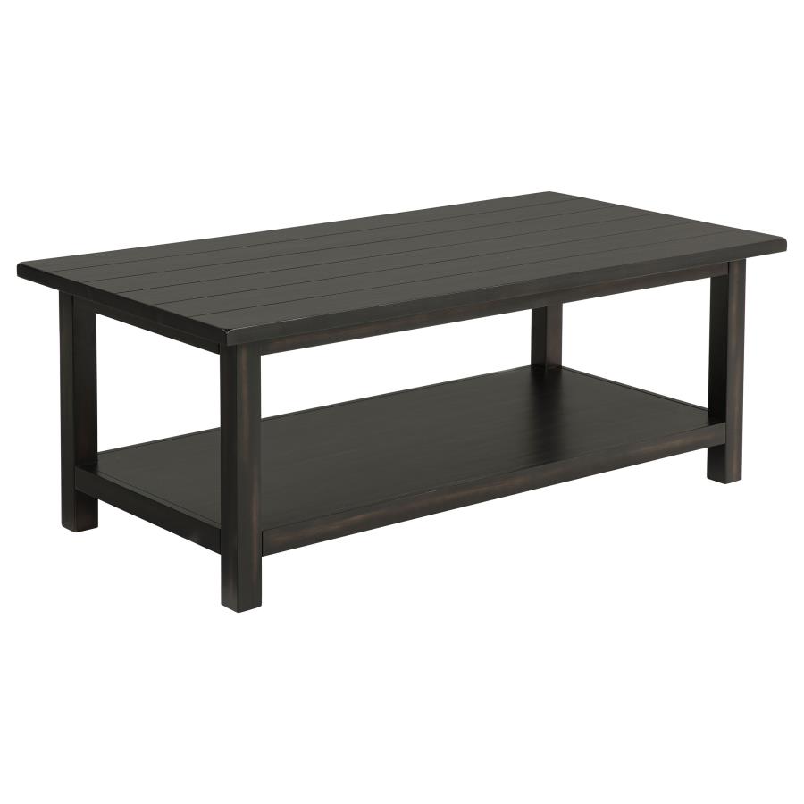(image for) Payne Wood Coffee Table with Shelf Distressed Java