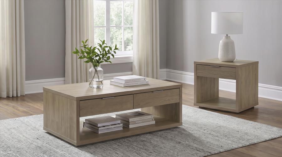 (image for) Ingram 2-Piece Coffee and End Table Set with Storage Latte