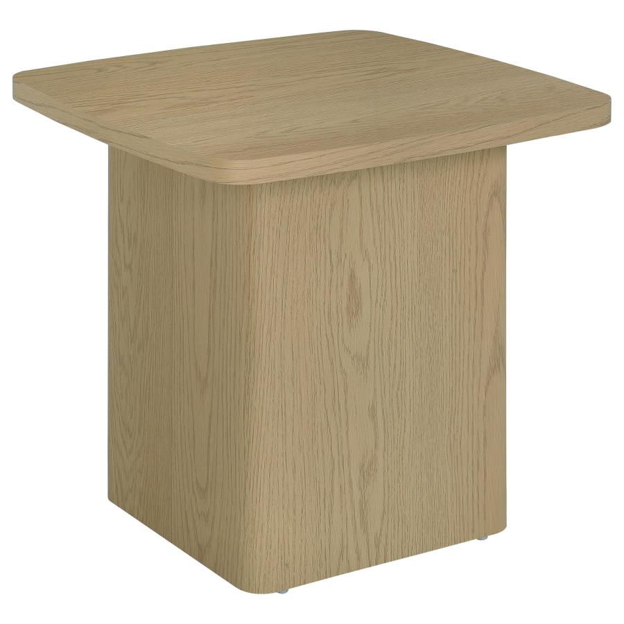 (image for) Fraser Transitional Square Pedestal End Table in Greige