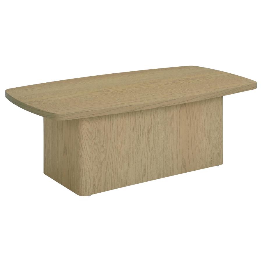 (image for) Fraser Transitional Rectangular Pedestal Coffee Table in Greige
