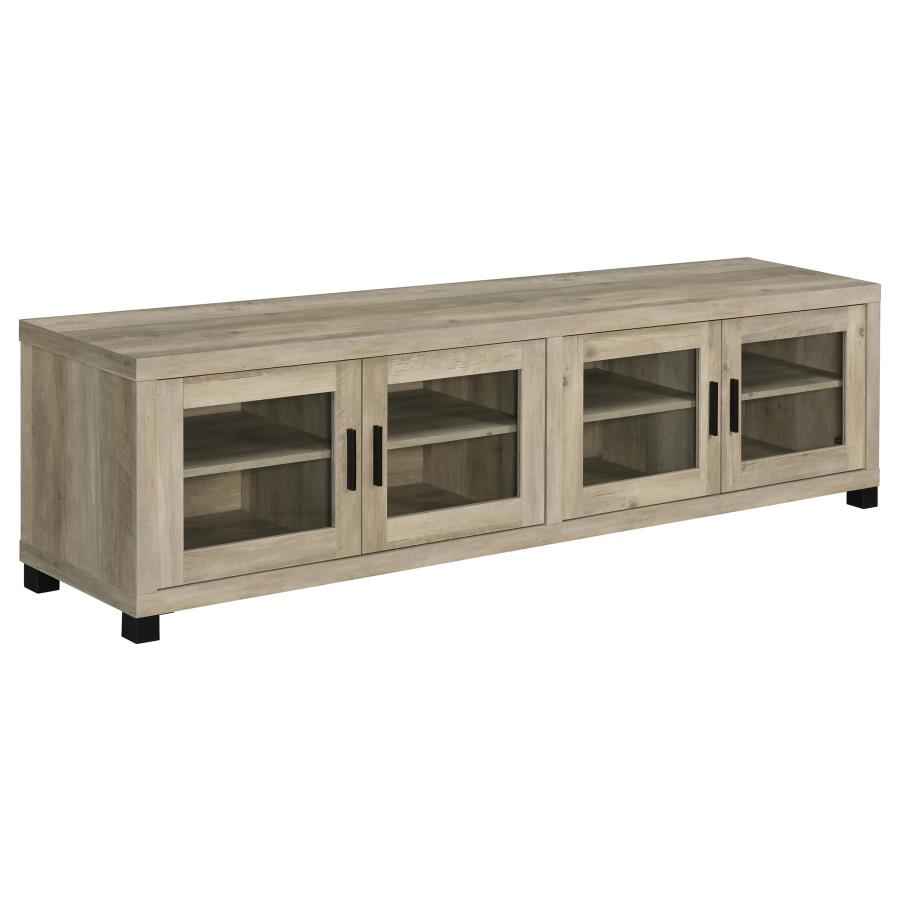 (image for) Sachin 4-door Engineered Wood 79-inch TV Stand Distressed Pine