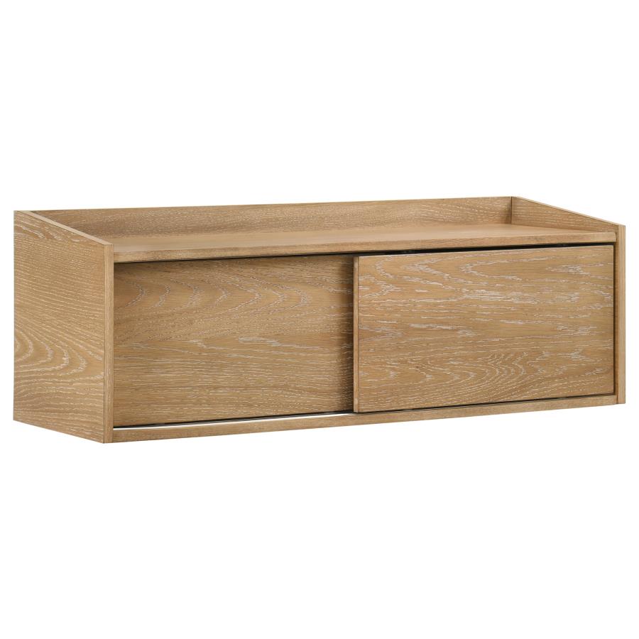 (image for) Fabian Bookshelf Bridge with Cubbies Distressed Light Brown